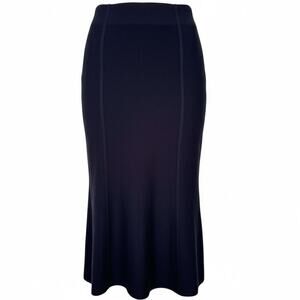 COS Women's Navy Stretch Heavy-Knit Flared Mermaid A-line Midi Skirt,Size XS,EUC
